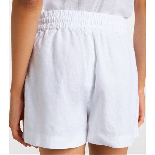 Size& Patch Pocket Linen Shorts in White