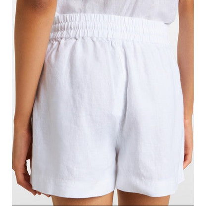 Size& Patch Pocket Linen Shorts in White