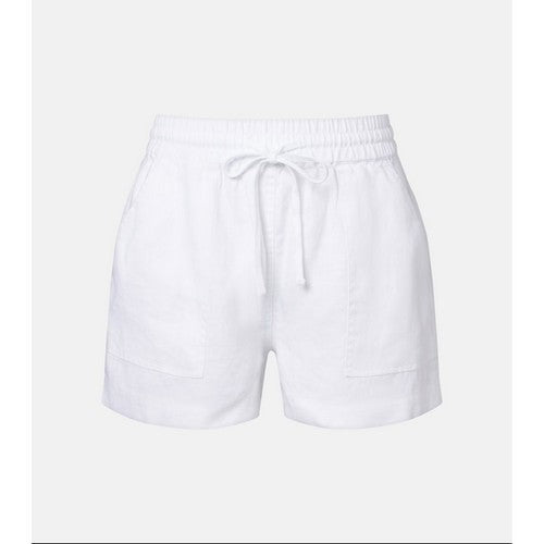 Size& Patch Pocket Linen Shorts in White