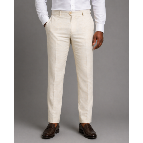 Michael Oliver 100% Linen Dress Pants in Cream