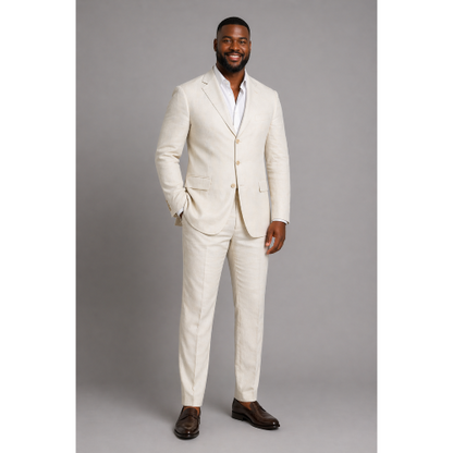 Michael Oliver 100% Linen Suit Jacket in Cream