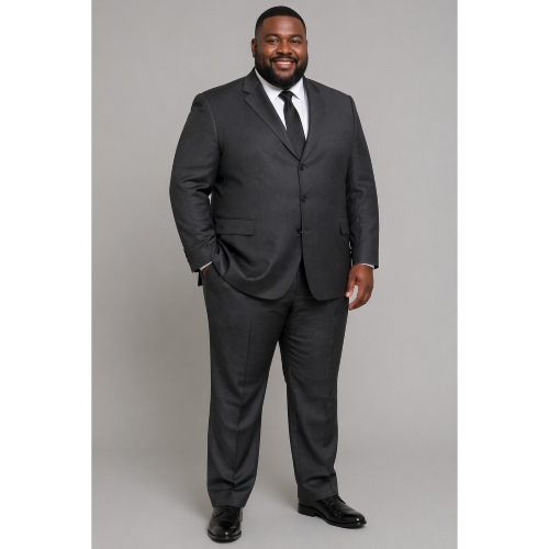 Super 110s Pure New Wool 2pc Suit in Charcoal Grey