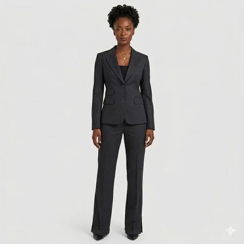 May May 2pc Jacket & Pant Suit in Black