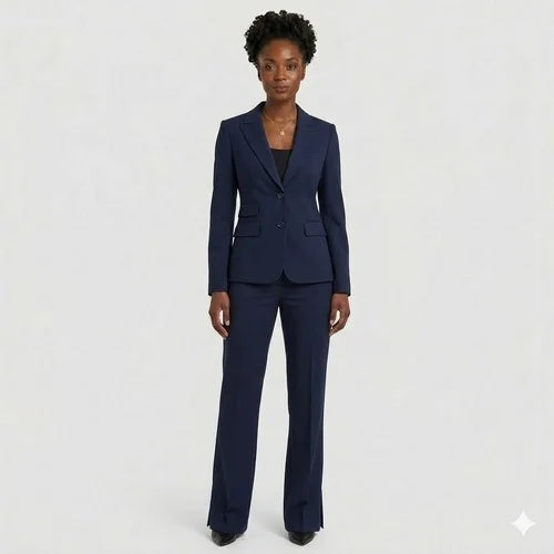May May 2pc Jacket & Pant Suit in Navy