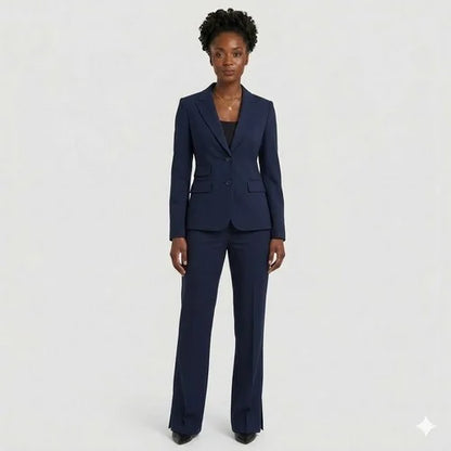 May May 2pc Jacket & Pant Suit in Navy