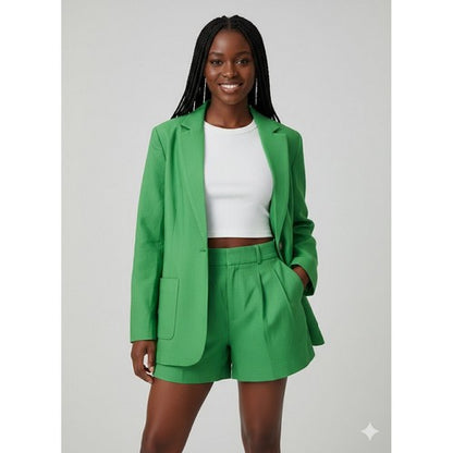 Nobody’s Child 1-Button Patch Pocket Blazer in Apple Green