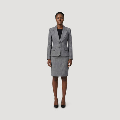 Esse Naz 2pc Skirt Suit in Grey Marl
