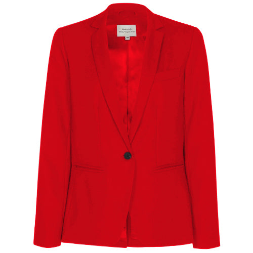 Camaieu Slim Fit Pant Suit in Red