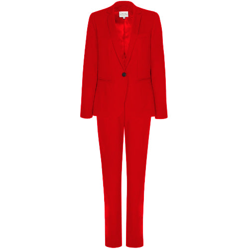 Camaieu Slim Fit Pant Suit in Red