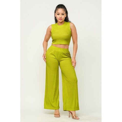 ISET-1S Wide Leg Pants Lime