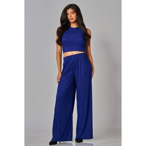 Crop Tank Top in Blue Tanzanite