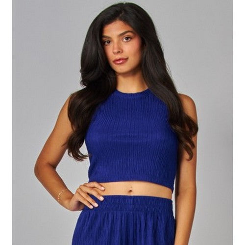 IRIS-1S Crop Tank Top in Blue Tanzanite