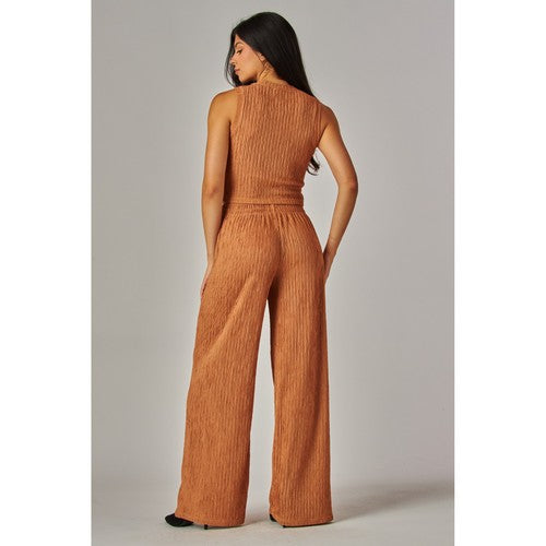 Crop Tank Top in Camel