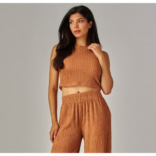 IRIS-1S Crop Tank Top in Camel