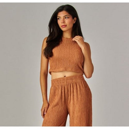 IRIS-1S Crop Tank Top in Camel