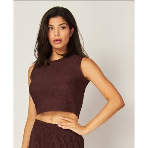 IRIS-1S Crop Tank Top in Espresso 