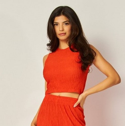 Crop Tank Top in Valentine Red