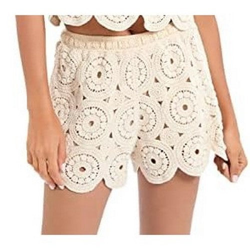 Lucy H Studio Crochet Short Set in Ivory