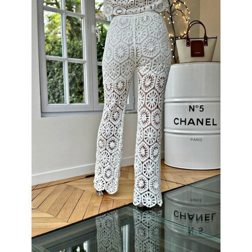 Crochet Pants in Ivory