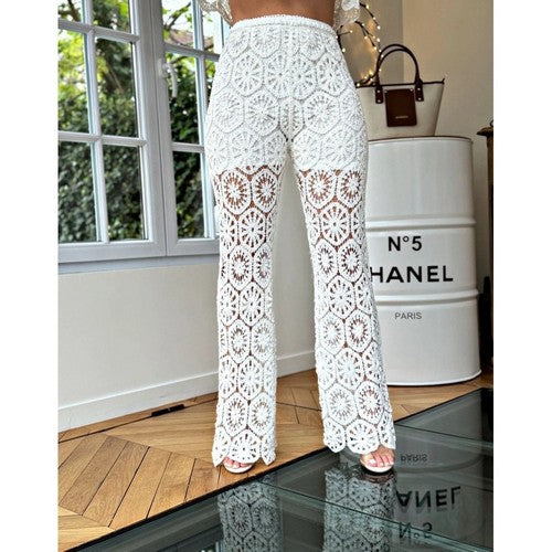ZS28051 Crochet Pants in White