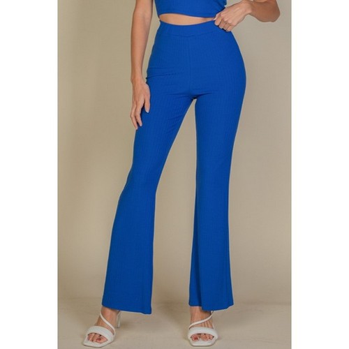 BTP5493 Rib Bootcut Pants in Royal