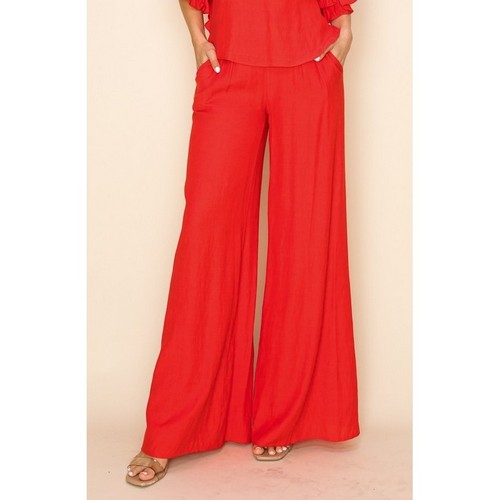 TP10134 Linen Wide Leg Pants in Tomato