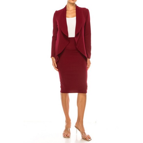 Pencil Skirt in Burgundy