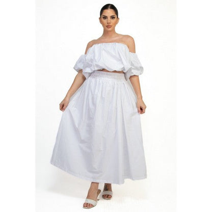 Off-Shoulder Bubble Tube Top in White