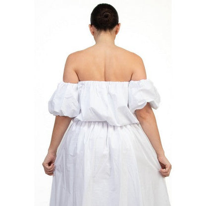 Off-Shoulder Bubble Tube Top in White