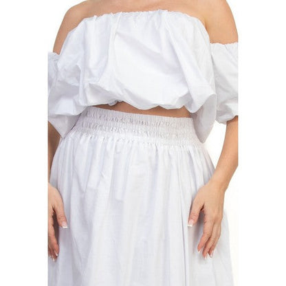 Off-Shoulder Bubble Tube Top in White