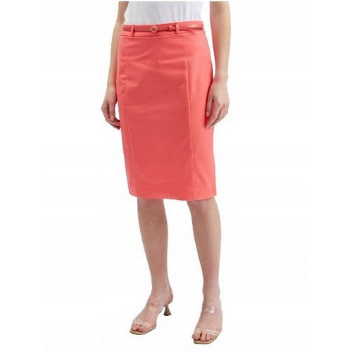 AW22 MC01 Orsay Belted Pencil Skirt in Coral