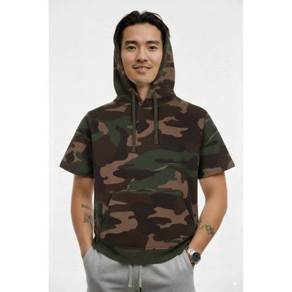 HB-10-25 Lux Short Sleeve Hoodie in Camo Green