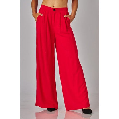 Linen Waistcoat & Pant Set in Poppy Red