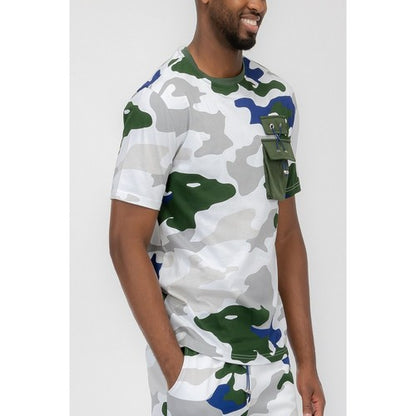 Camo Cargo Pocket Cotton Tee in White [NOT SOLD INDIVIDUALLY]