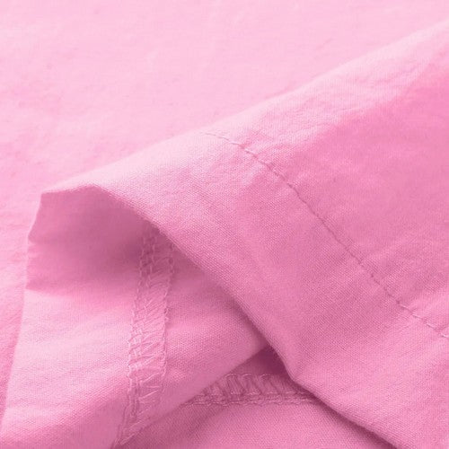 Linen-Look Collarless Shirt in Pink