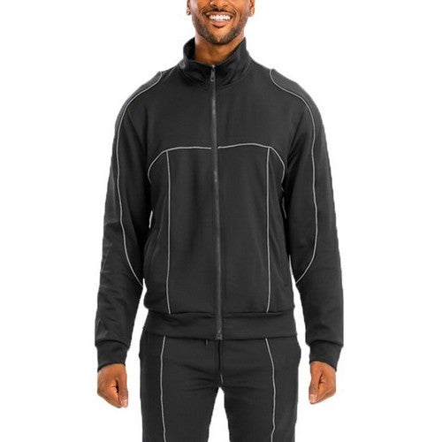 SET-TJ704-TP504-c425 Reflective Piping Zip Thru in Black