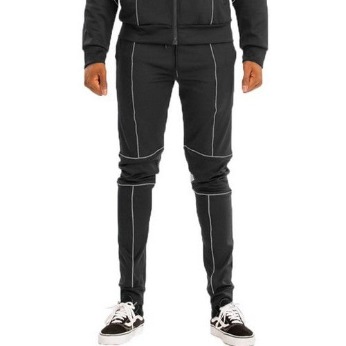 SET-TJ704-TP504-c425 Reflective Piping Jogger in Black