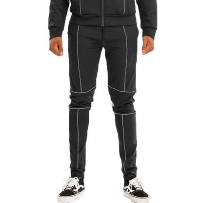 SET-TJ704-TP504-c425 Reflective Piping Jogger in Black