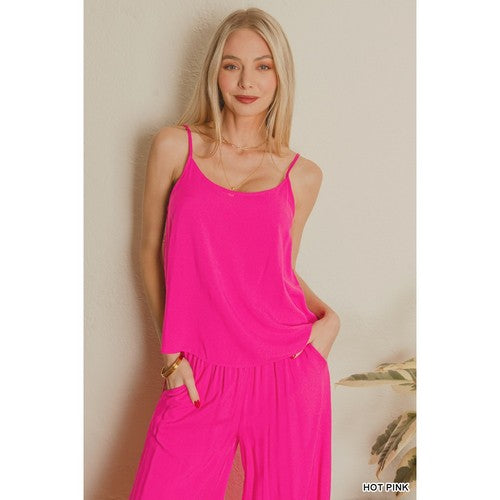 Cami Vest Top in Hot Pink