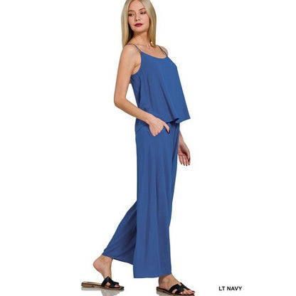 Cami Vest Top in Light Navy