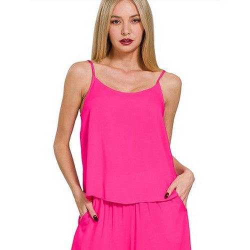 QTQP-7261A3 Cami Vest Top in Hot Pink