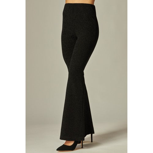 Metallic Simmer Flare Pants in Black