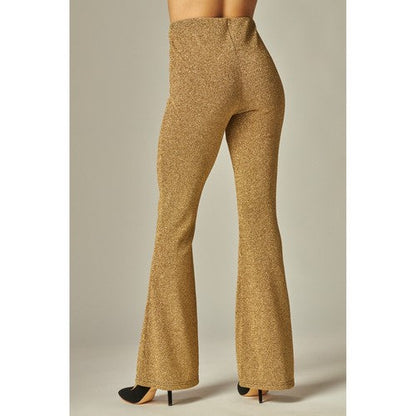 Metallic Shimmer Halter Waistcoat & Pant Set in Gold