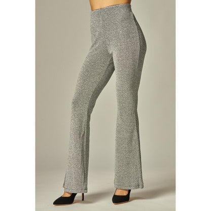 Metallic Shimmer Halter Waistcoat & Pant Set in Silver