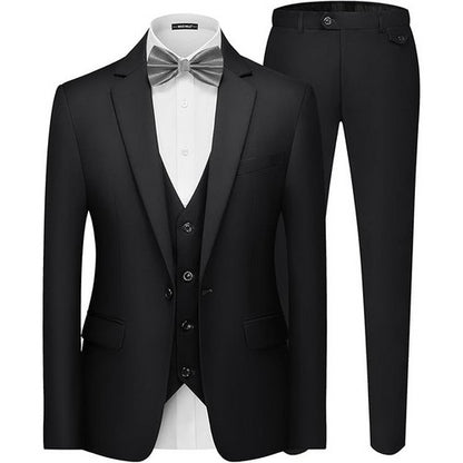 Slim Fit 1-Button Tuxedo Pant Suit in Brilliant Black