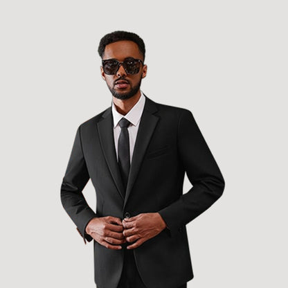 Slim Fit 1-Button Tuxedo Pant Suit in Brilliant Black