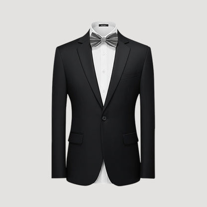 Slim Fit 1-Button Tuxedo Pant Suit in Brilliant Black