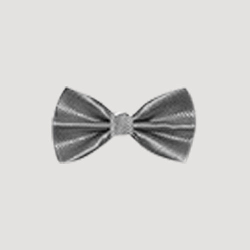 Geo Print Satin Bow Tie in Silver Grey