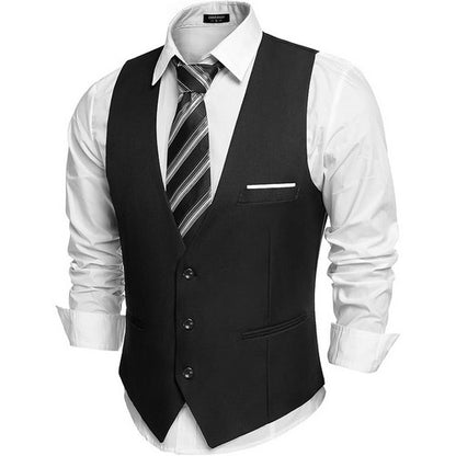 Slim Fit Waistcoat in Brilliant Black