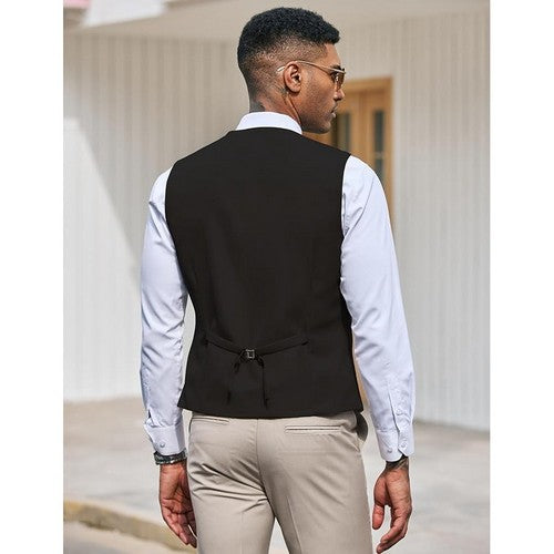 Slim Fit Waistcoat in Brilliant Black